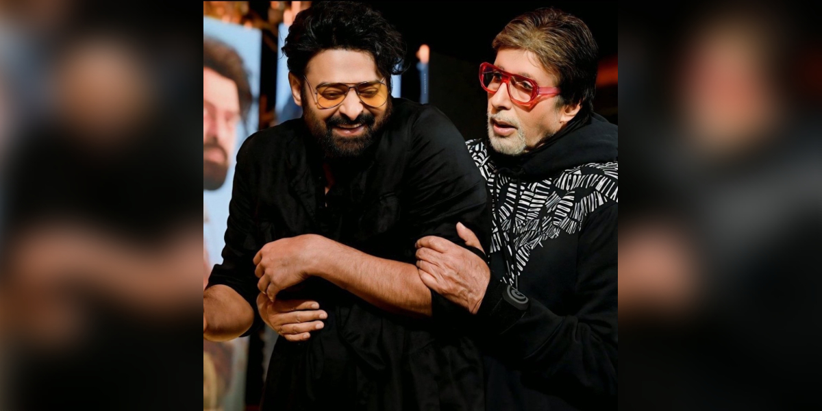 Amitabh Bachchan with Prabhas at the pre-release event of Kalki 2898 AD