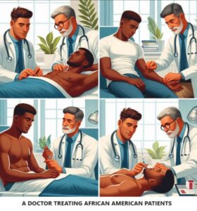 Doctors treating African American patients. (AI generated)