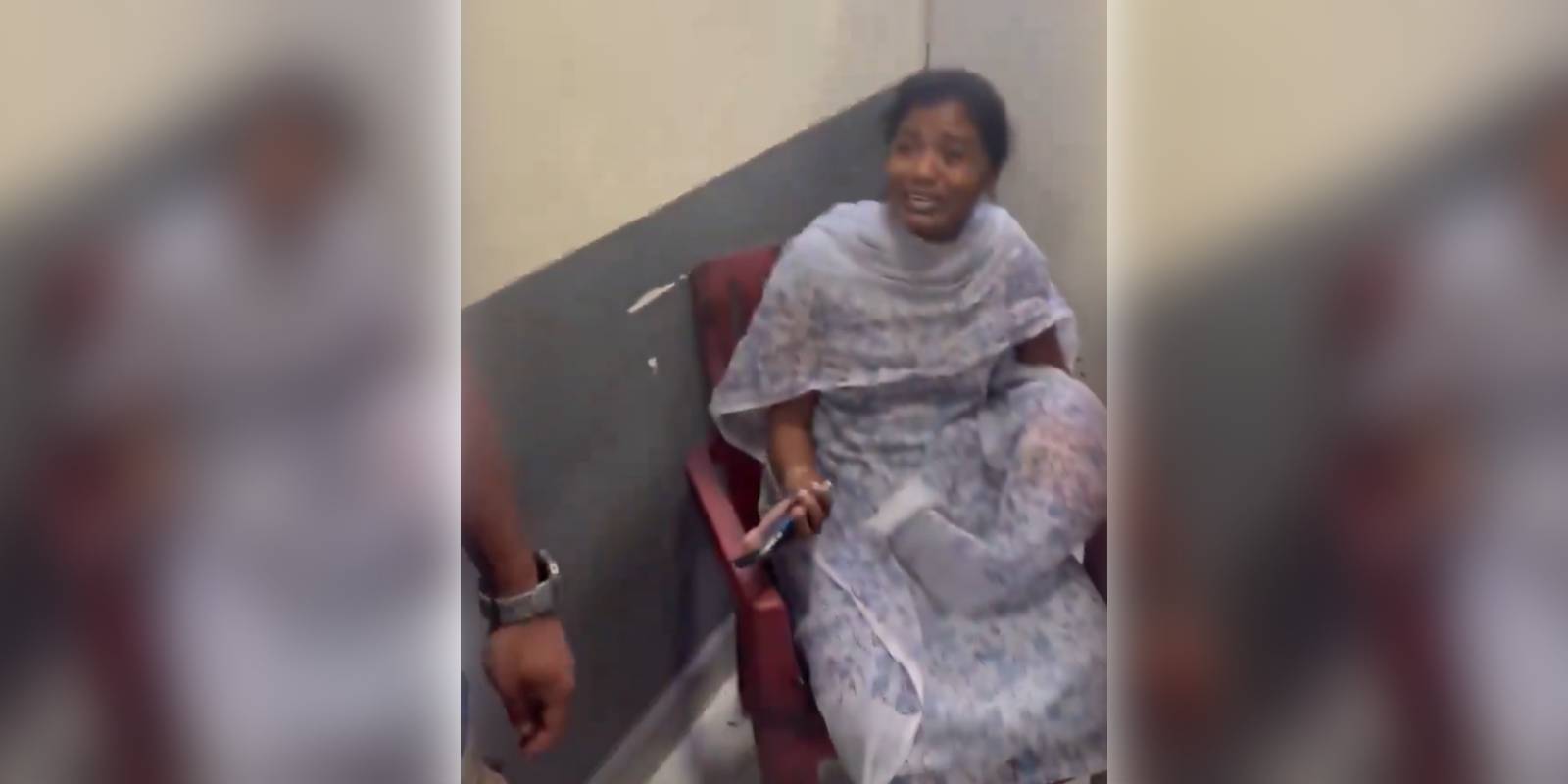 Journalist Saritha at the police station