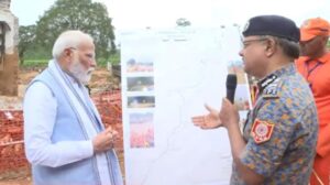 PM Modi being briefed about the evacuation efforts