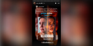 Parvathy Thiruvothu's Instagram story about Ullozhukku streaming on Amazon Prime Video