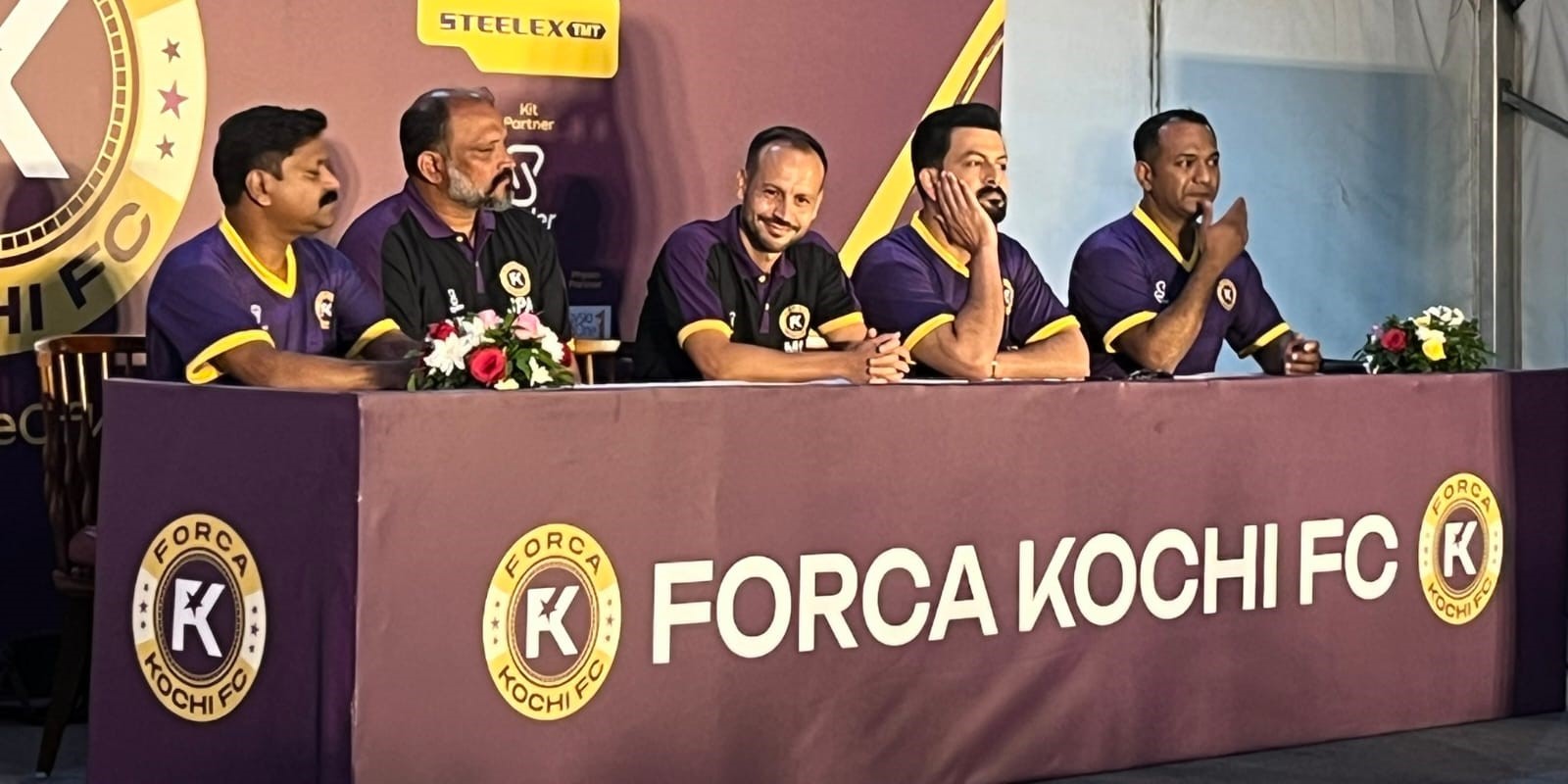 Prithviraj Sukumaran during a meeting of Forca Kochi FC. (Supplied) Prithviraj Sukumaran during a meeting of Forca Kochi FC. (Supplied)