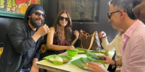 Team Thangalaan enjoying breakfast at the famous Babai Hotel in Vijayawada during the promotions