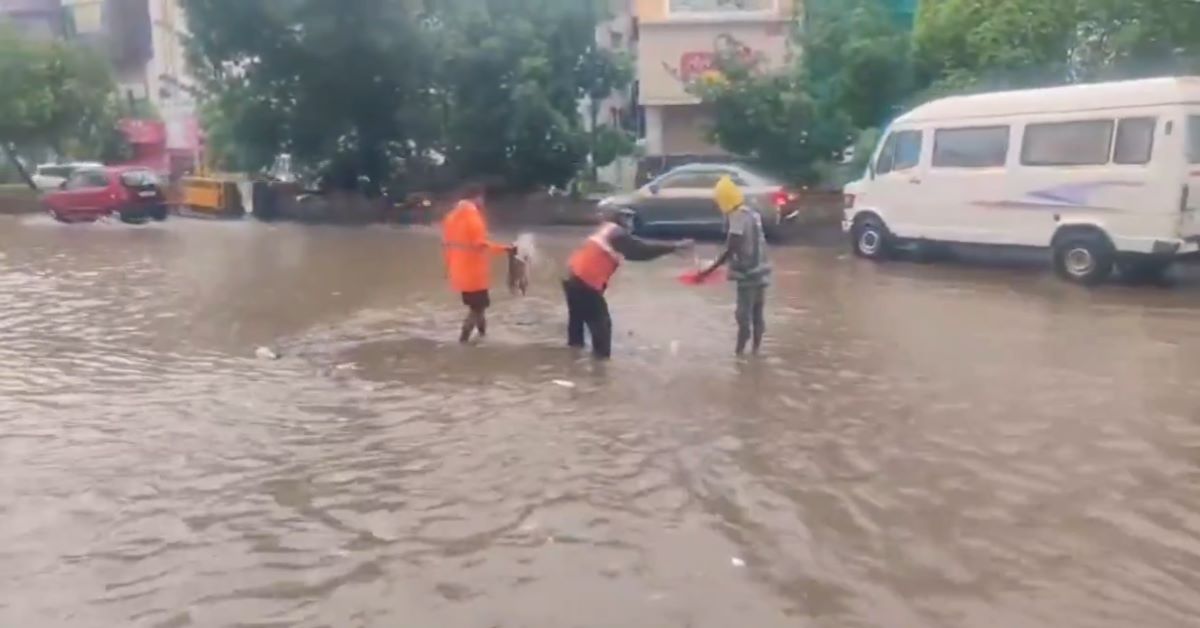 Water logging in Shaikpet Hyderabad rains
