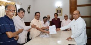 File photo of memorandum regarding the MUDA case being submitted to the governor