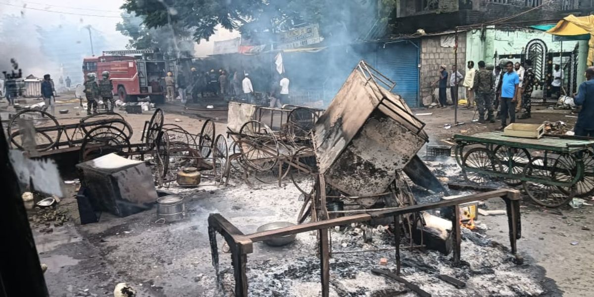 An image after the violence in Jainoor.