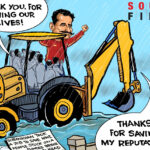Khammam man drives his JCB into flooded waters to save nine people in Telangana