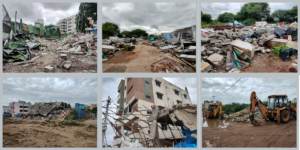 Demolished buildings in Nalla Cheruvu and Sunnam Cheruvu.