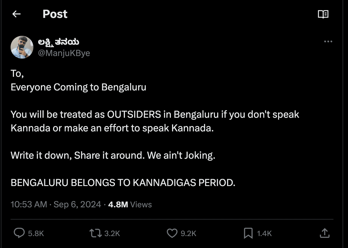 tweet by Manju K. Bye