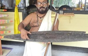 Binkumar with the model plank