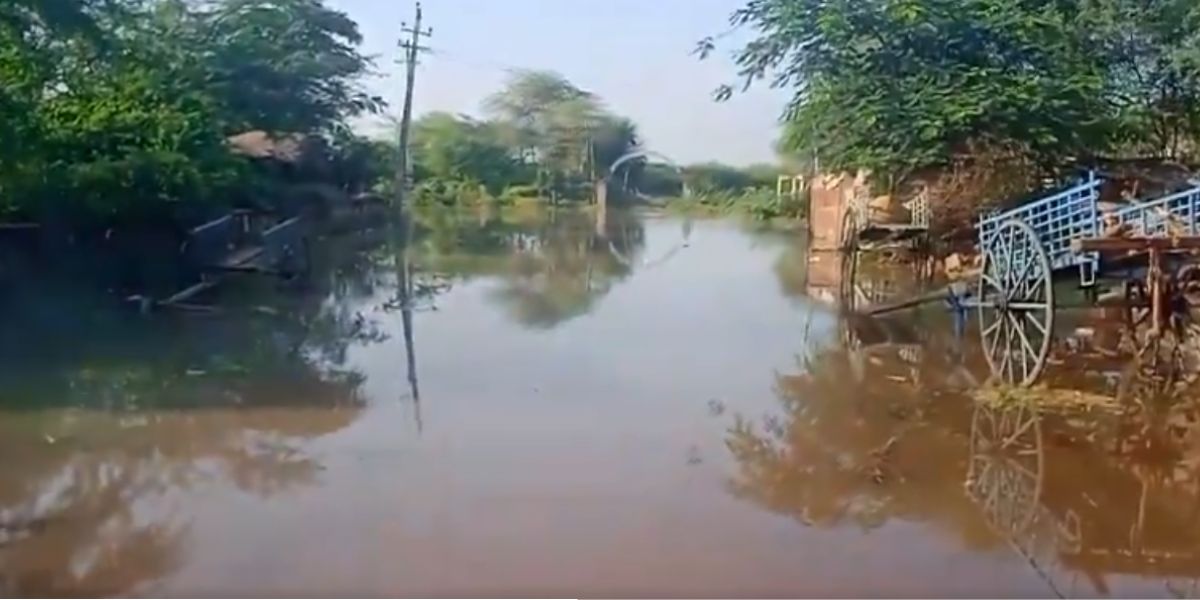 Flooding situation along Malaprabha river in Karnataka.