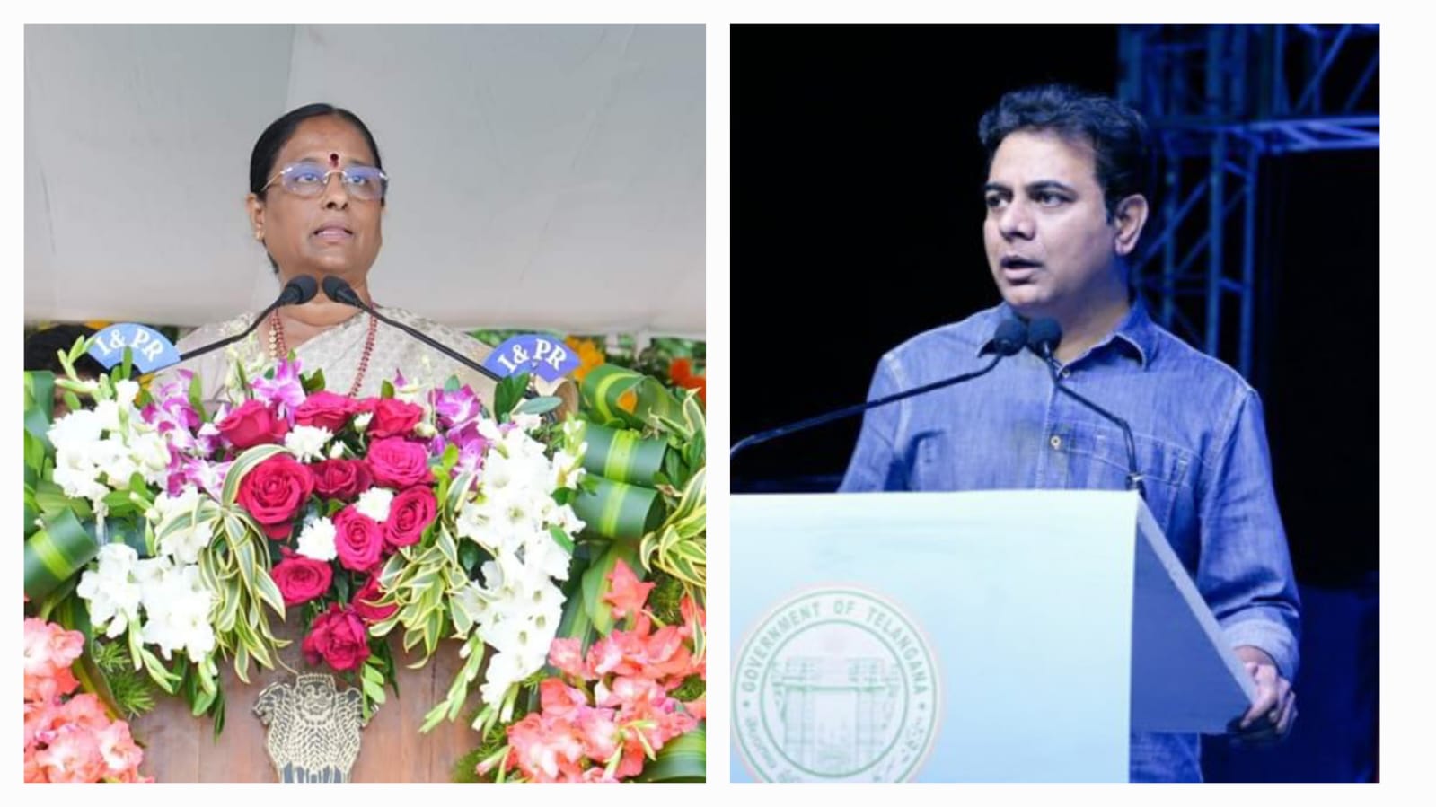 Telangana minister Konda Surekha and BRS Working President KTR.