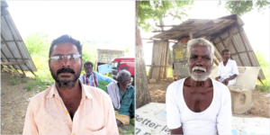 Ramesh (left) and Masayya (right) are two farmers from Rudravelli who are facing issues with Musi's polluted waters