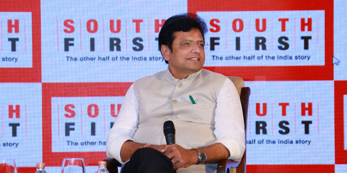 Telangana IT Minister D Sridhar Babu speaking at Dakshin Dialogues 2024