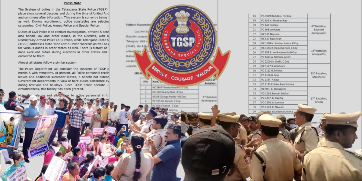 Telangana Special Police personnel and their families have taken to the streets to demand police reforms in the state