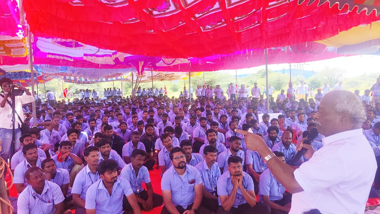 Samsung workers in Tamil Nadu protest