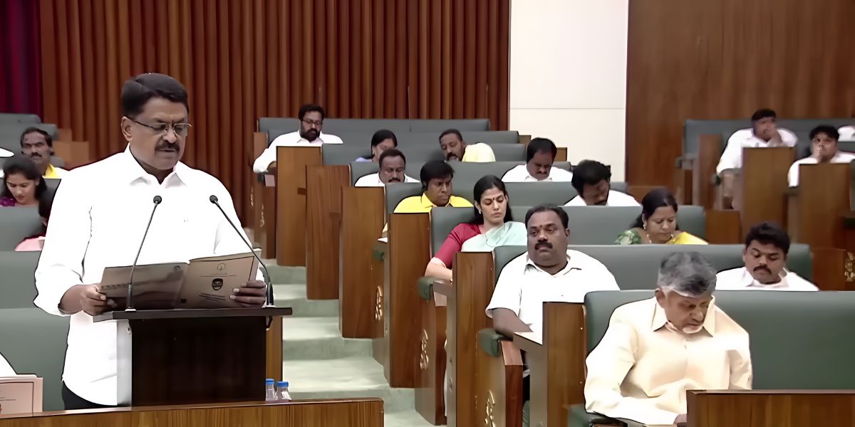 Andhra Pradesh Finance Minister Payyavula Keshav presenting the budget. (Screengrab) Andhra Pradesh Finance Minister Payyavula Keshav presenting the budget. (Screengrab)