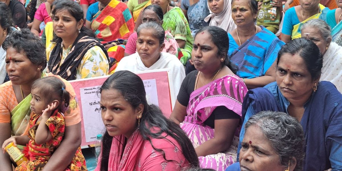Jaganathapuram residents protest eviction drive in Velachery
