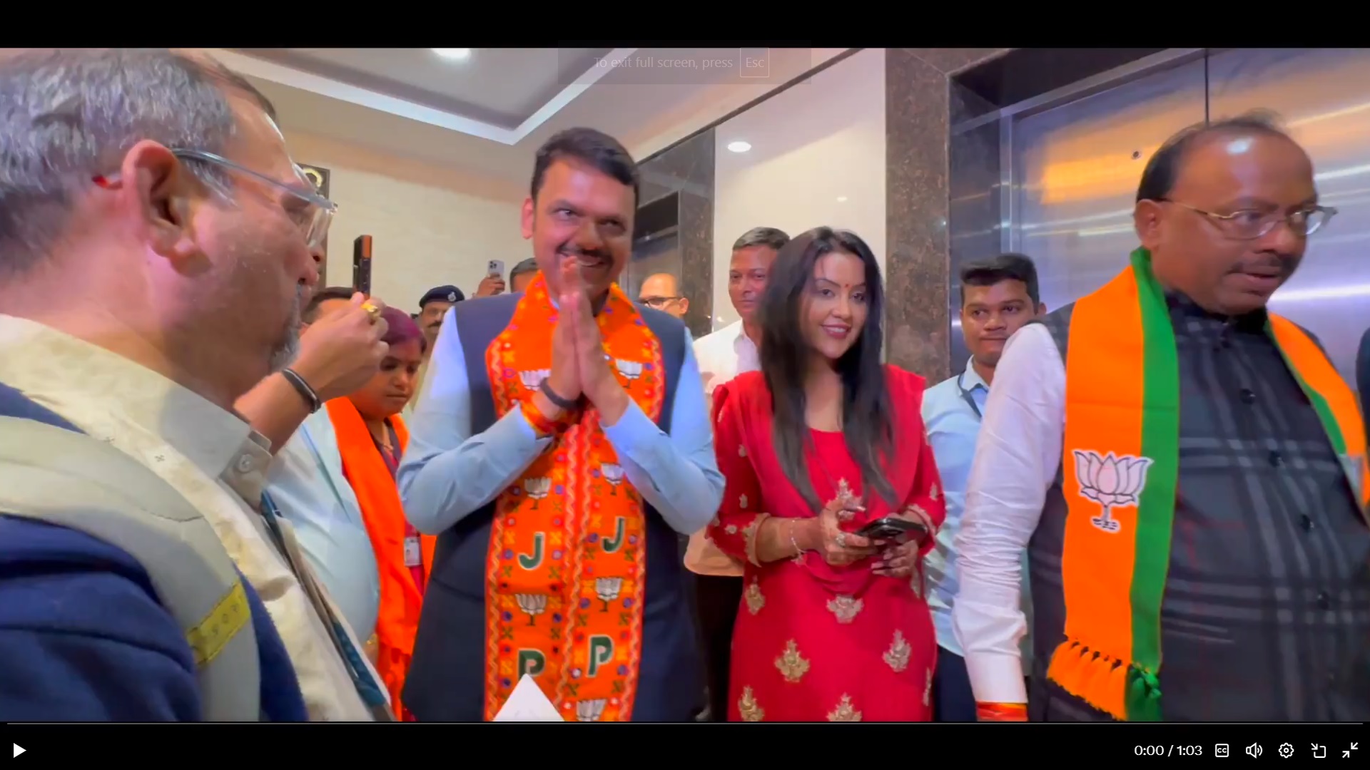 Former chief minister Devendra Fadanvis is likely to take the helm of the state for the second time. (Screengrab)