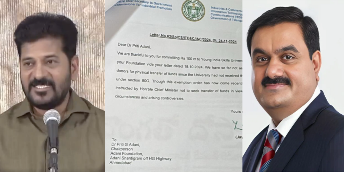 Telangana government halts transfer of ₹100 crore donation from Adani Foundation amid controversy Telangana government halts transfer of ₹100 crore donation from Adani Foundation amid controversy