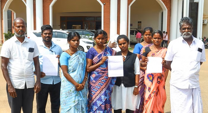 Parents of students who were gagged after complaining to the district collector.