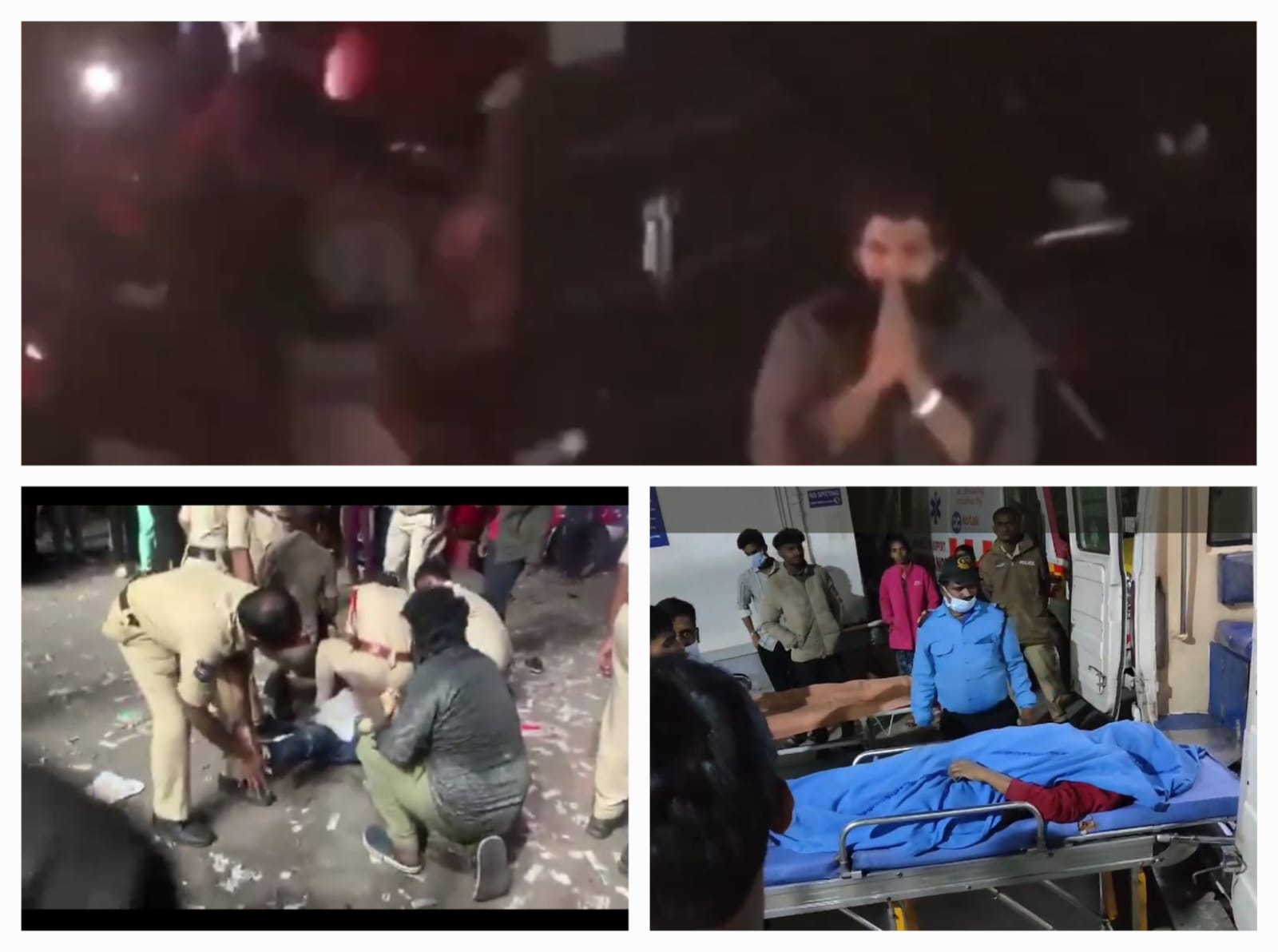 Stampede at Hyderabad theatre screening Pushpa 2 premiere show as Allu Arjun arrives.