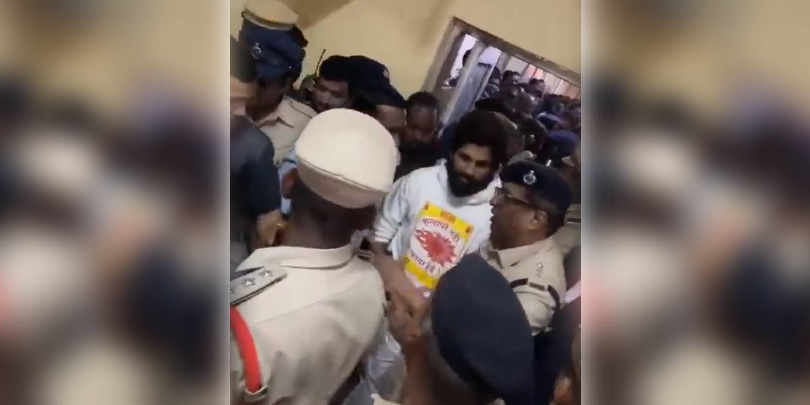 Allu Arjun being taken to jail Allu Arjun being taken to jail