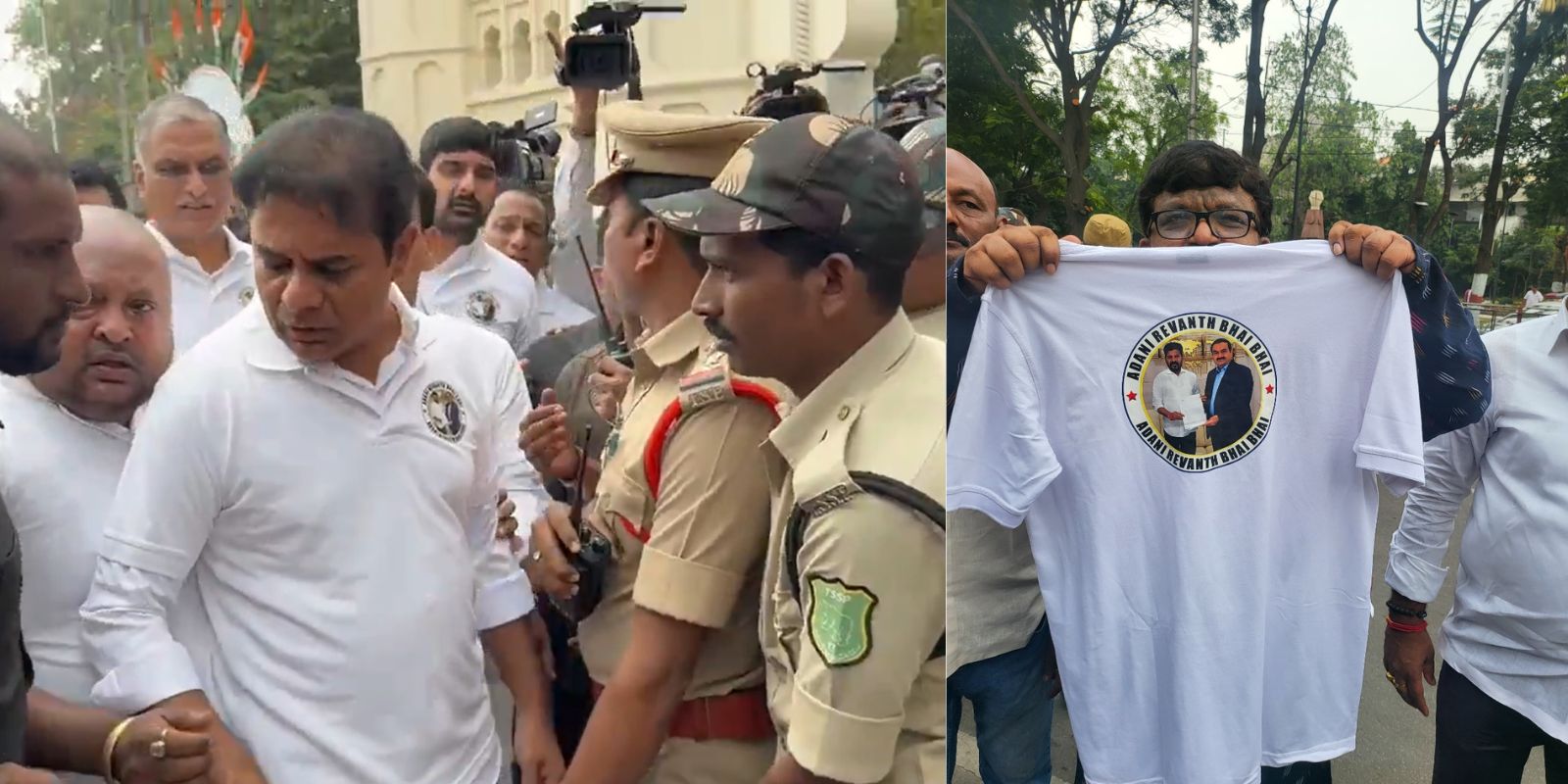 BRS leaders protest BRS leaders protest