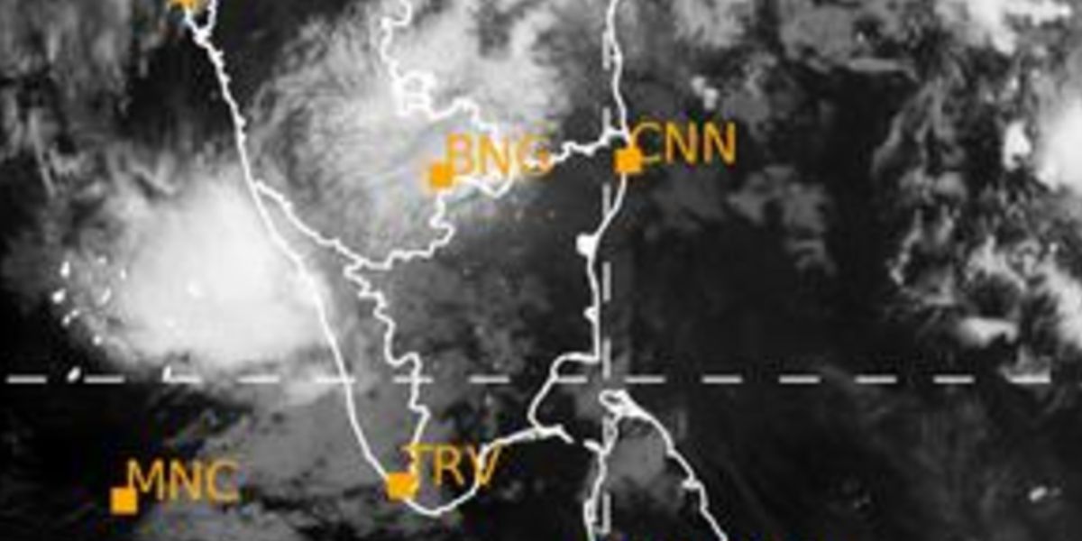 Cloud formation over South India on 2 December. (IMD) Kerala red alert
