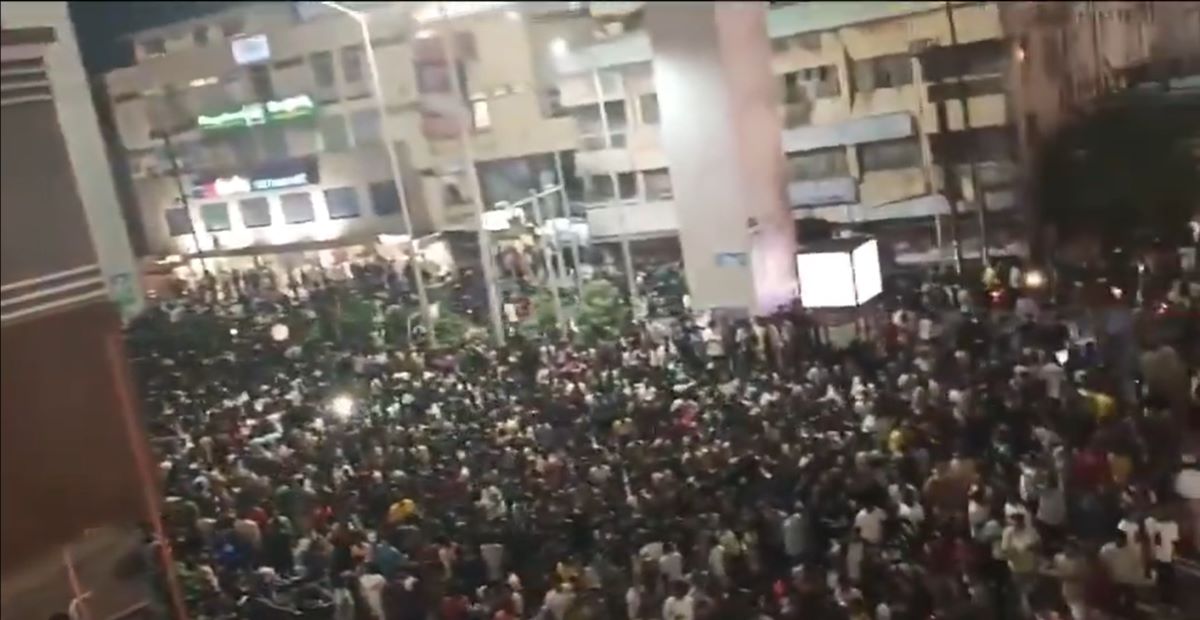 Crowd near the Sandhya theatre Crowd near the Sandhya theatre