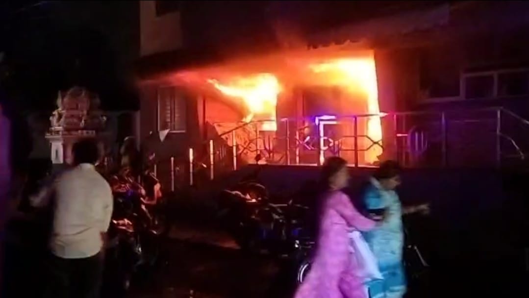 Suspected electrical short-circuit sparked the blaze around 9.30 pm. (Screengrab)