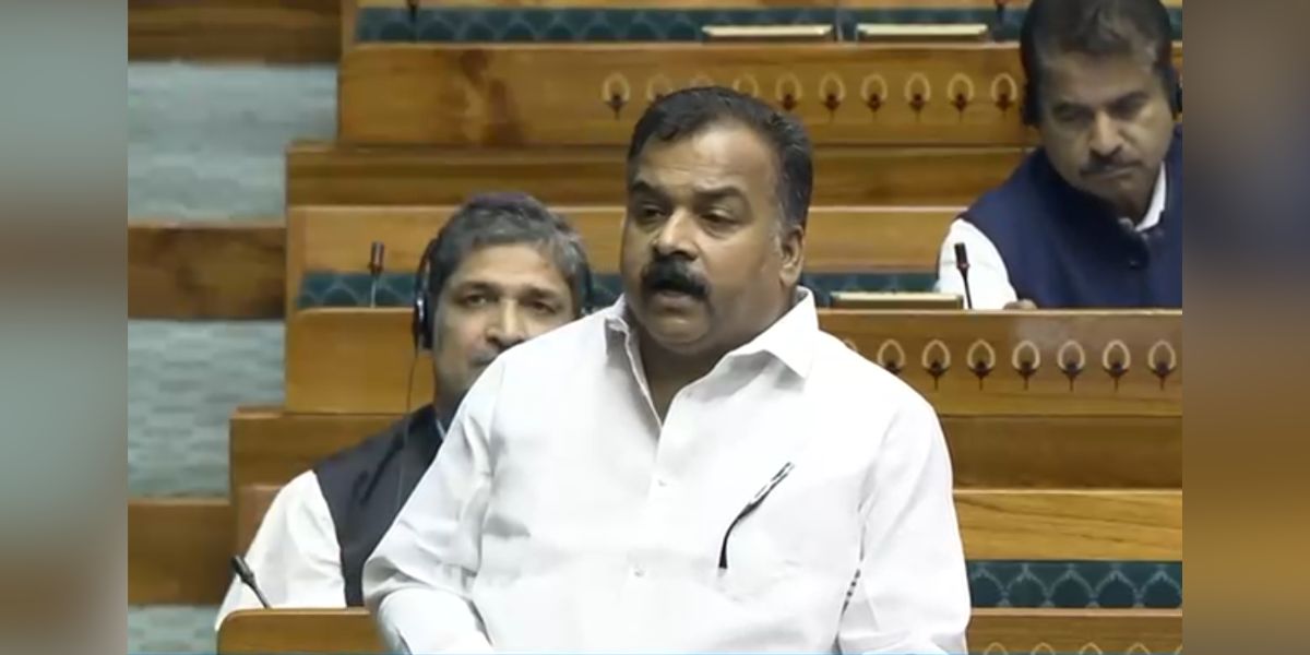 Manickam Tagore speaking during Lok Sabha session. Manickam Tagore gig workers