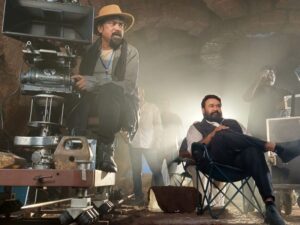 Mohanlal on the sets of Barroz