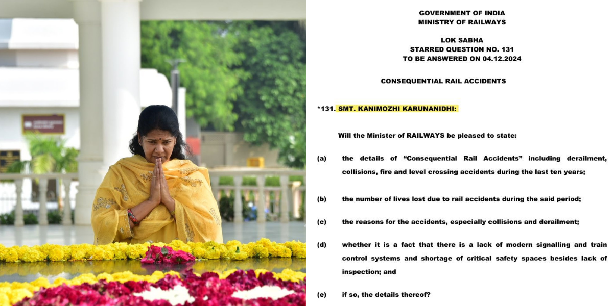 Kanimozhi highlights rail safety concerns in parliament, questions slow implementation of Kavach system