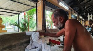 Rajasekharan at work. 