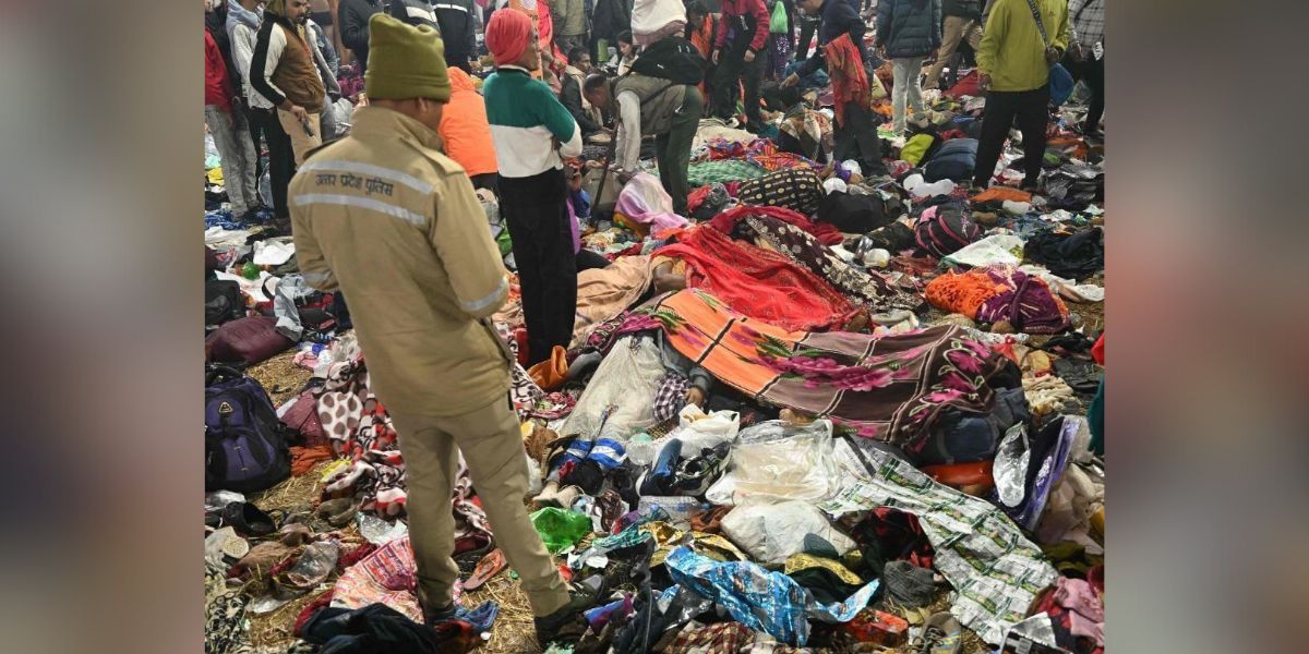 An image from where the stampede occurred. (X) Karnataka natives Maha Kumbh stampede
