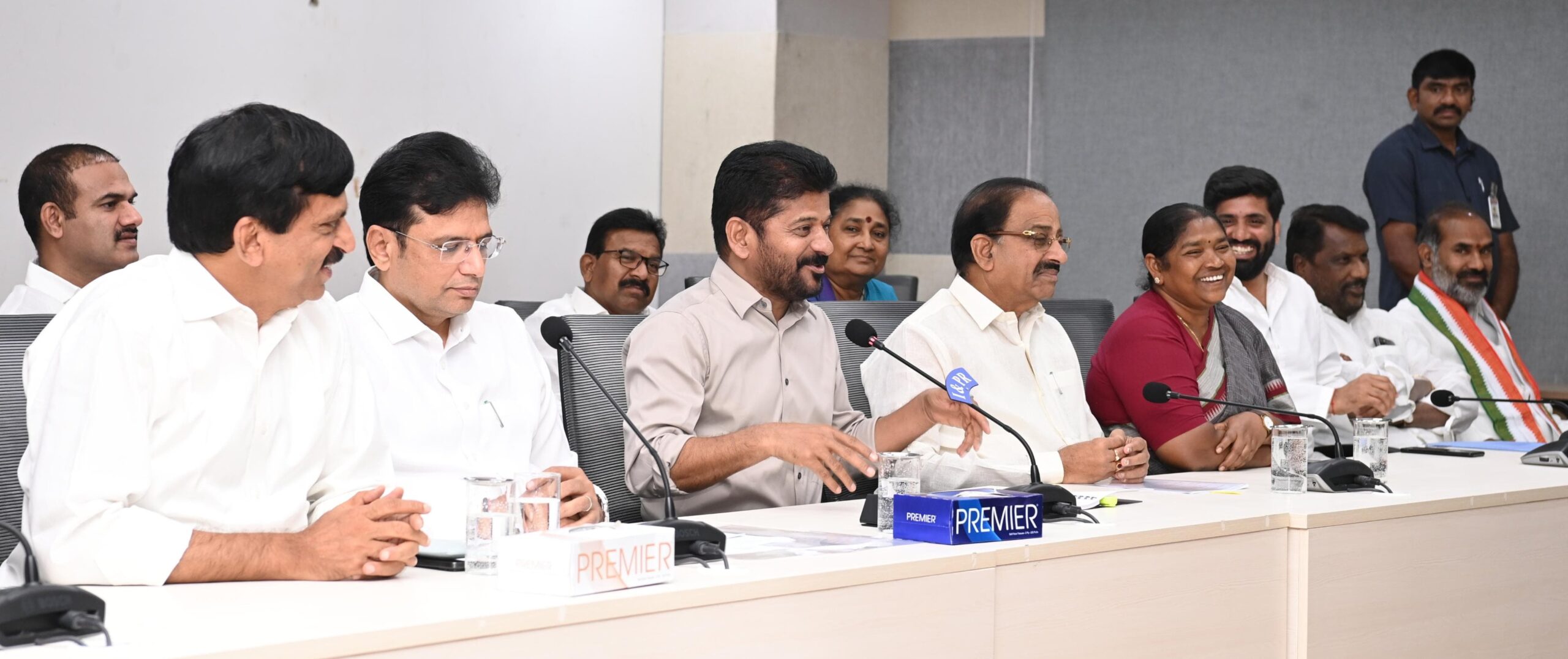 CMREVANTH-POST-DAVOS Telangana Chief Minister A Revanth Reddy explains about the MoUs signed at Davos at a news conference in Hyderabad.