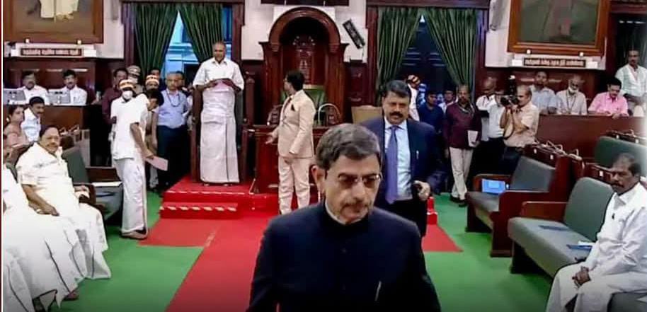 Ravi walks out of the assembly Tamil Nadu Governor RN Ravi walks out of assembly again; second year in a row