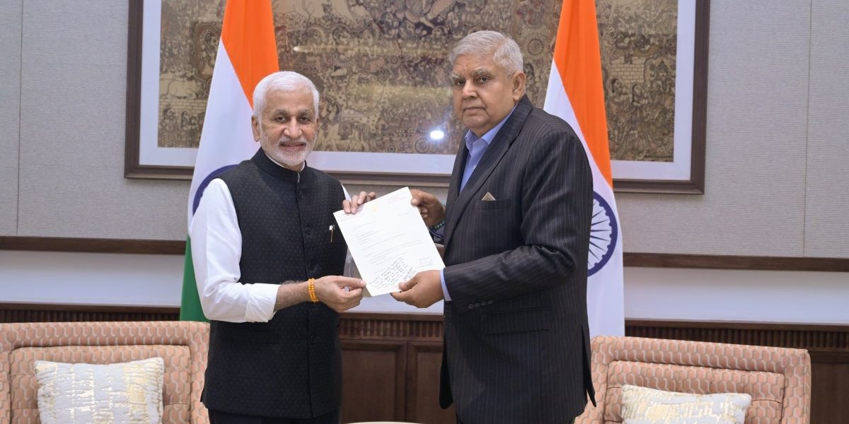 Vijayasai Reddy sumbits his resignation as Rajya Sabha MP