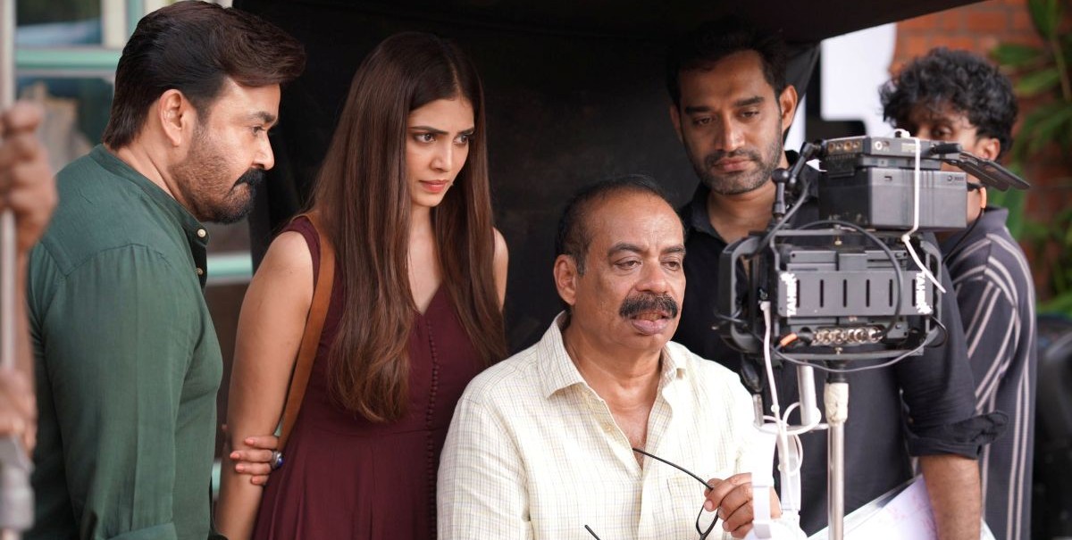 Malavika Mohanan on the sets of Hridayapoorvam