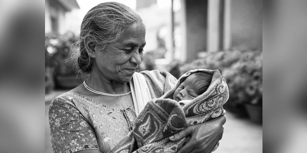 elderly women with a newbord.(AI) Grey wave rising as South India’s population ages fast
