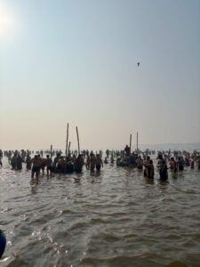Devotees take a holy dip