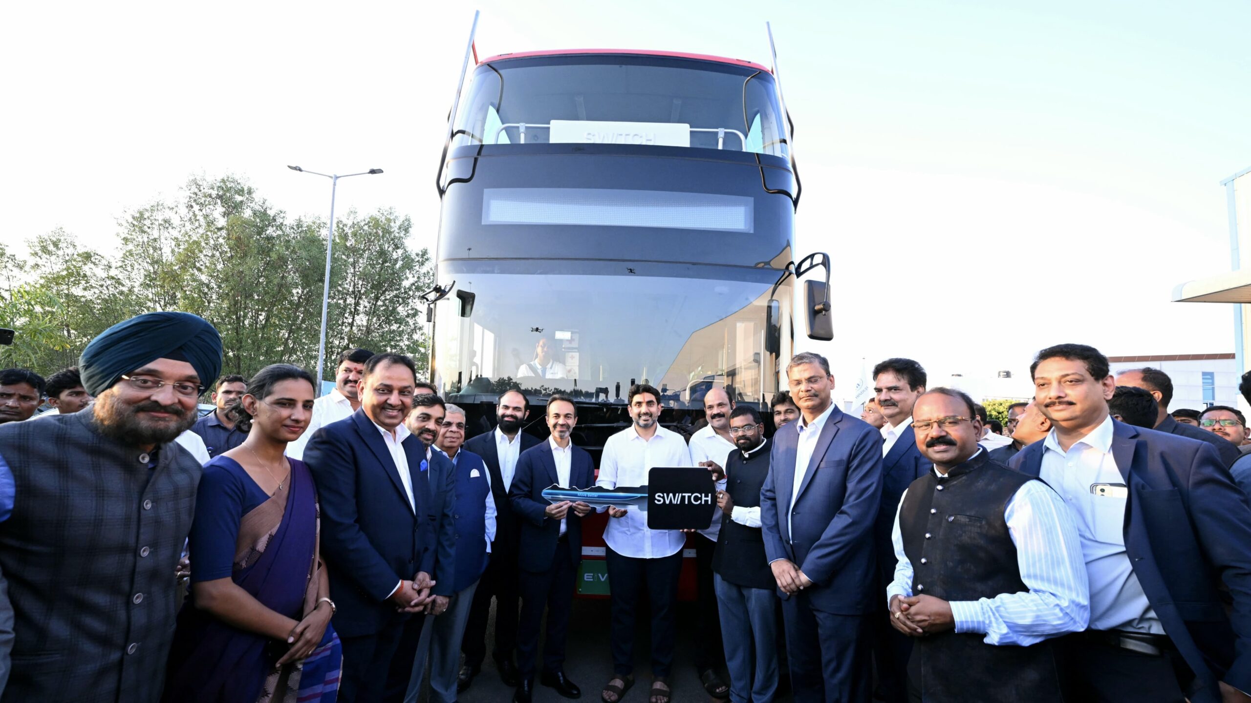 Andhra Pradesh IT Minister Nara Lokesh inaugurates bus manufacturing plant in Vijayawada