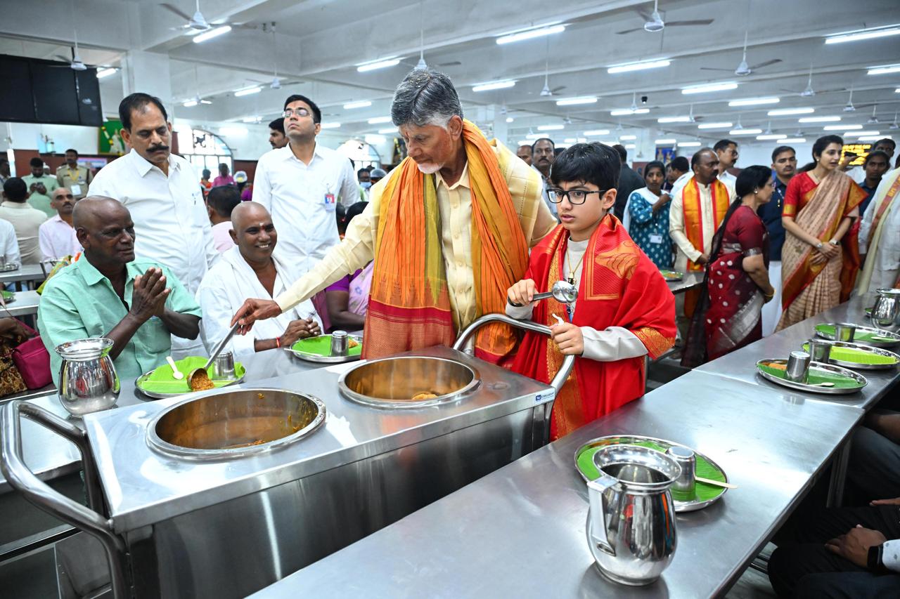 Devaansh Chandrababu Naidu and his grandson Nara Devaansh