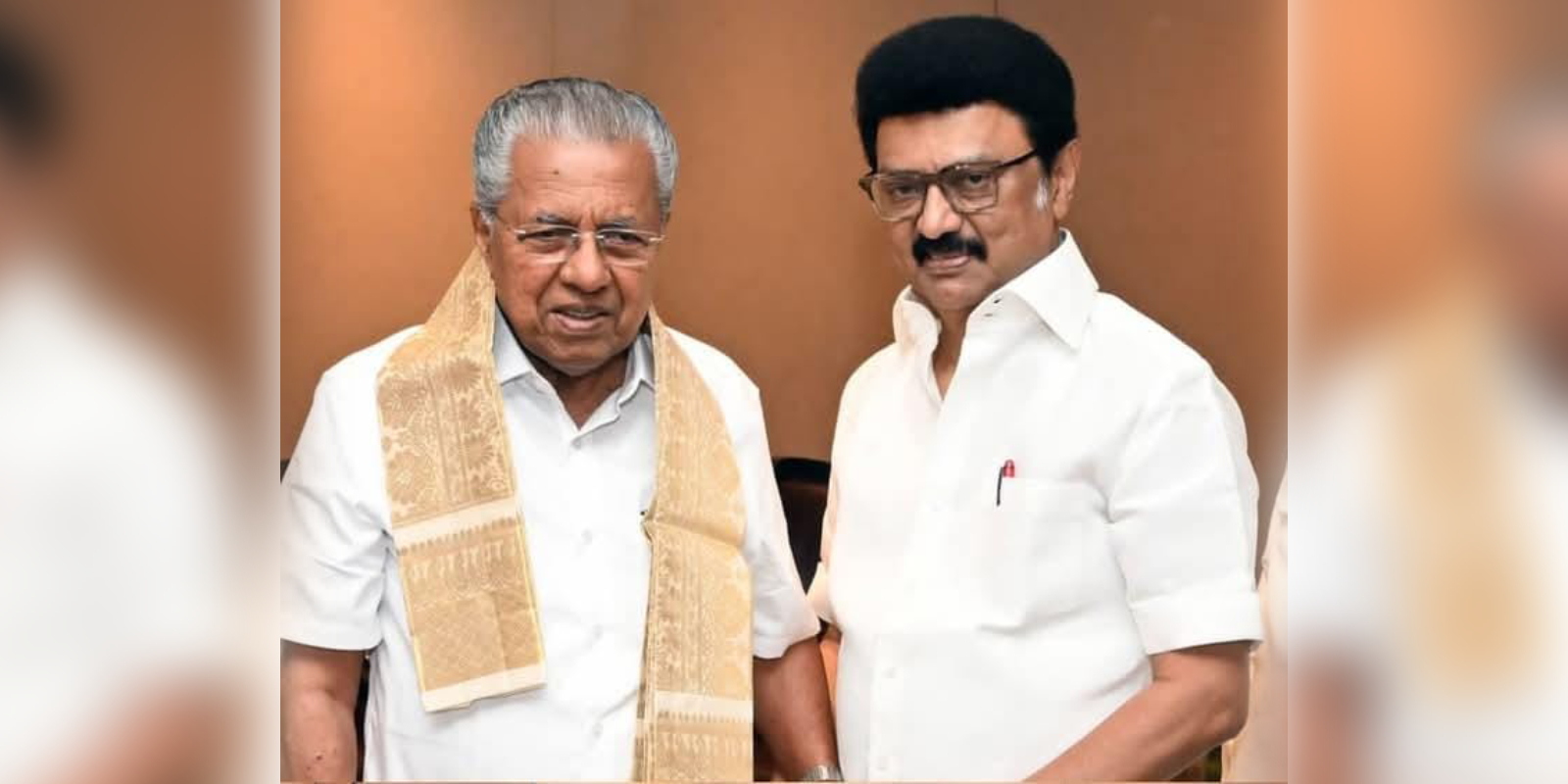 Kerala CM Pinarayi Vijayan with Tamil Nadu CM MK Stalin
