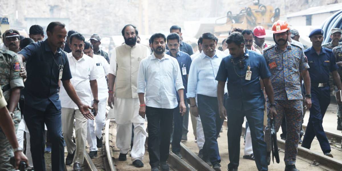 SLBC tunnel collapse: CM Revanth Reddy visits site as rescue efforts continue on day 9