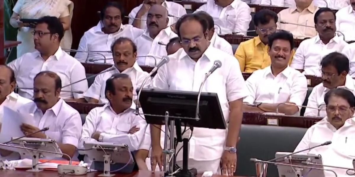 Tamil Nadu Finance Minister Thangam Thenarasu presenting the budget. Tamil Nadu Finance Minister Thangam Thenarasu presenting the budget.