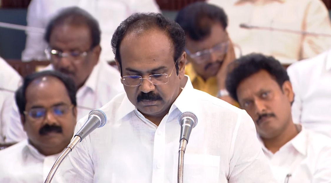 Tamil Nadu Finance Minister Thangam Thenarasu presenting the state budget. Tamil Nadu Finance Minister Thangam Thenarasu presenting the state budget.