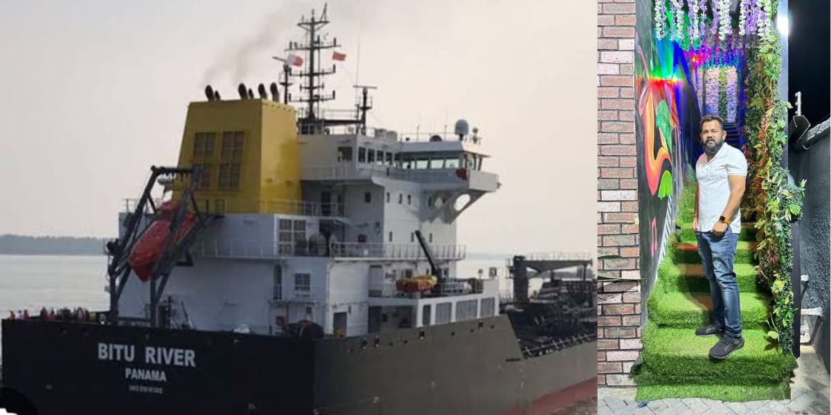 The ship captured by pirates. Rajeendran Bhargavan. (Supplied)