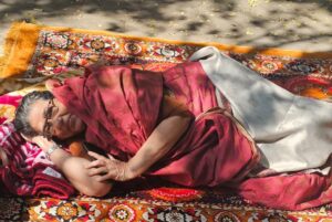 VP Zuhra during her protest at Jantar Mantar. (Supplied)